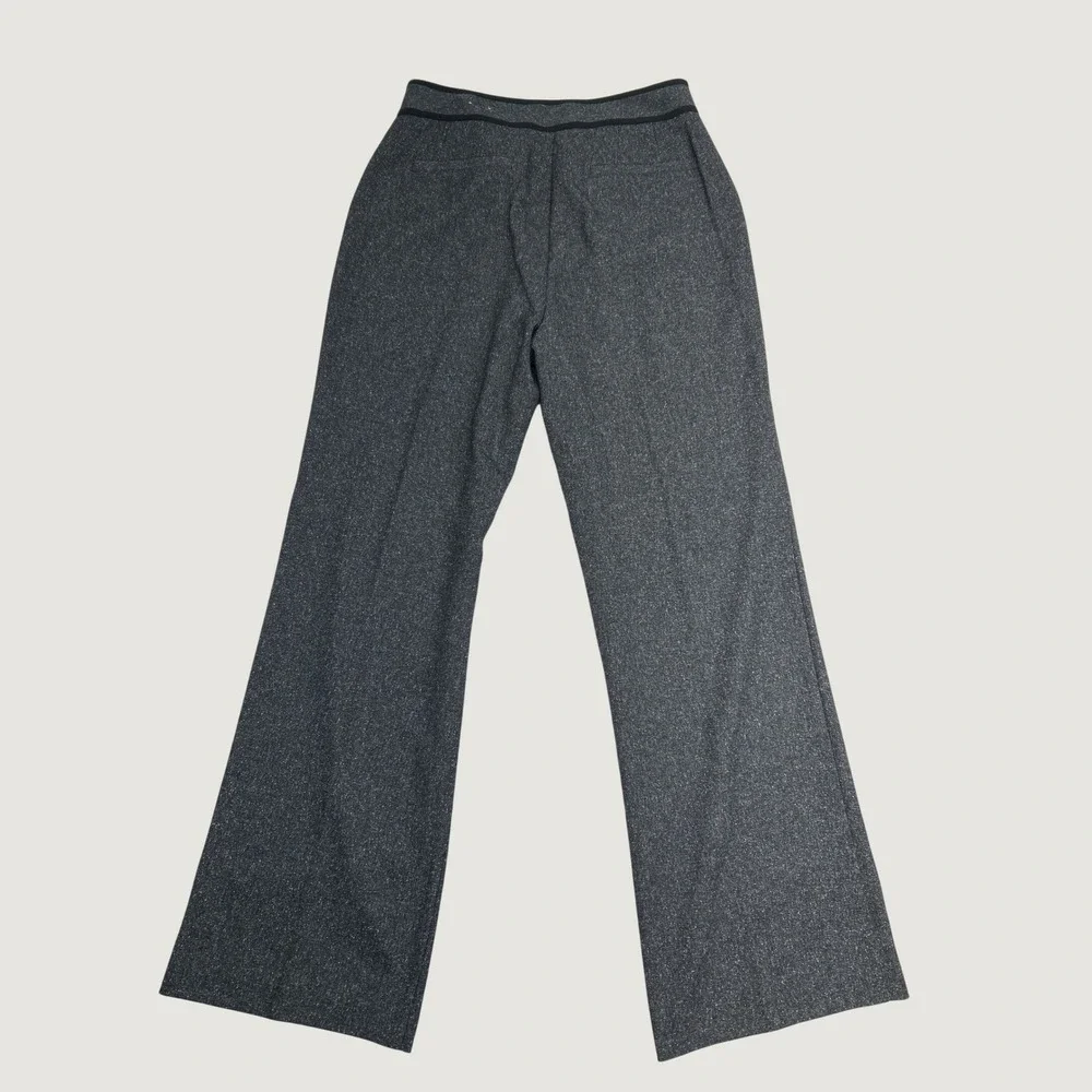 Chico's Dress Pants Women 1.5 Gray Wide Leg Marled Professional Trousers
